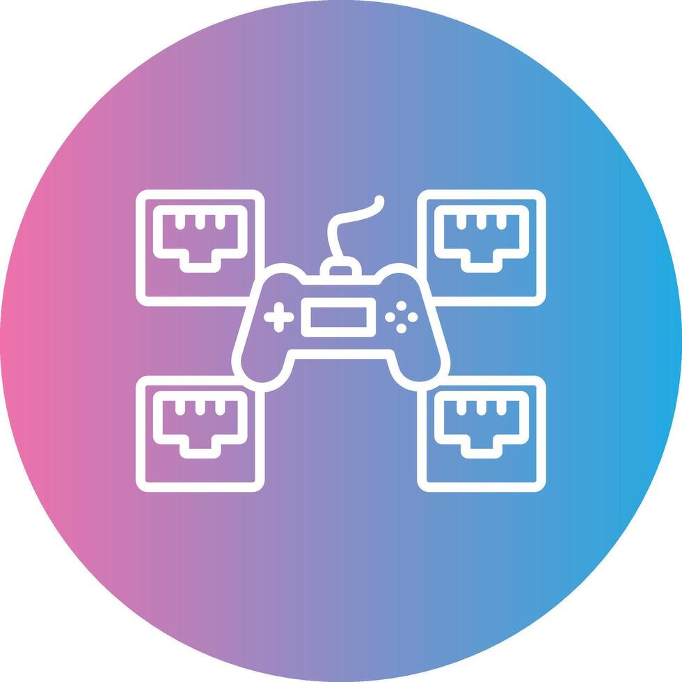 Lan Equipment Line Gradient Circle Icon vector