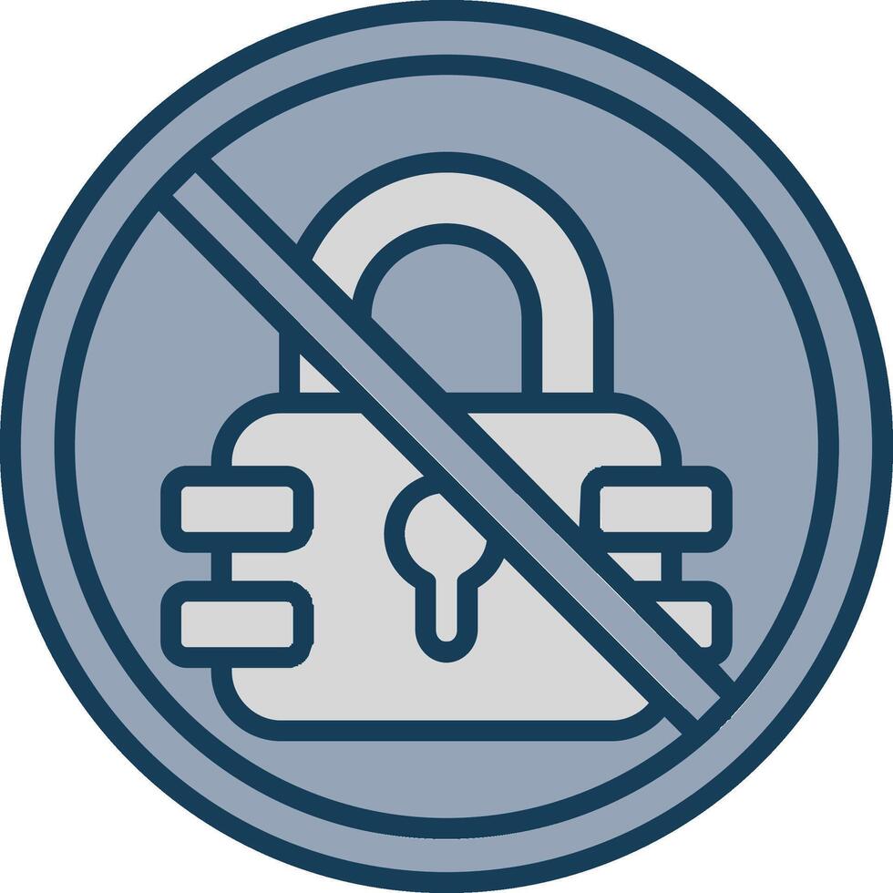 Prohibited Sign Line Filled Grey Icon vector