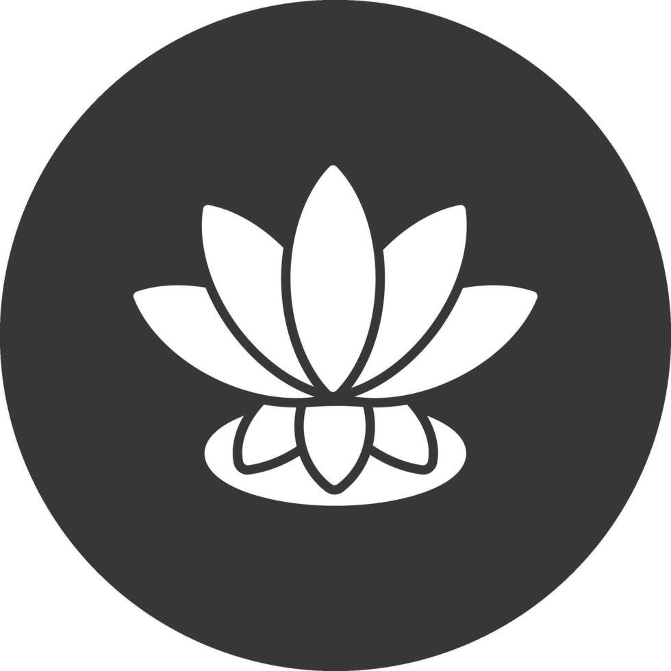 Lotus Glyph Inverted Icon vector