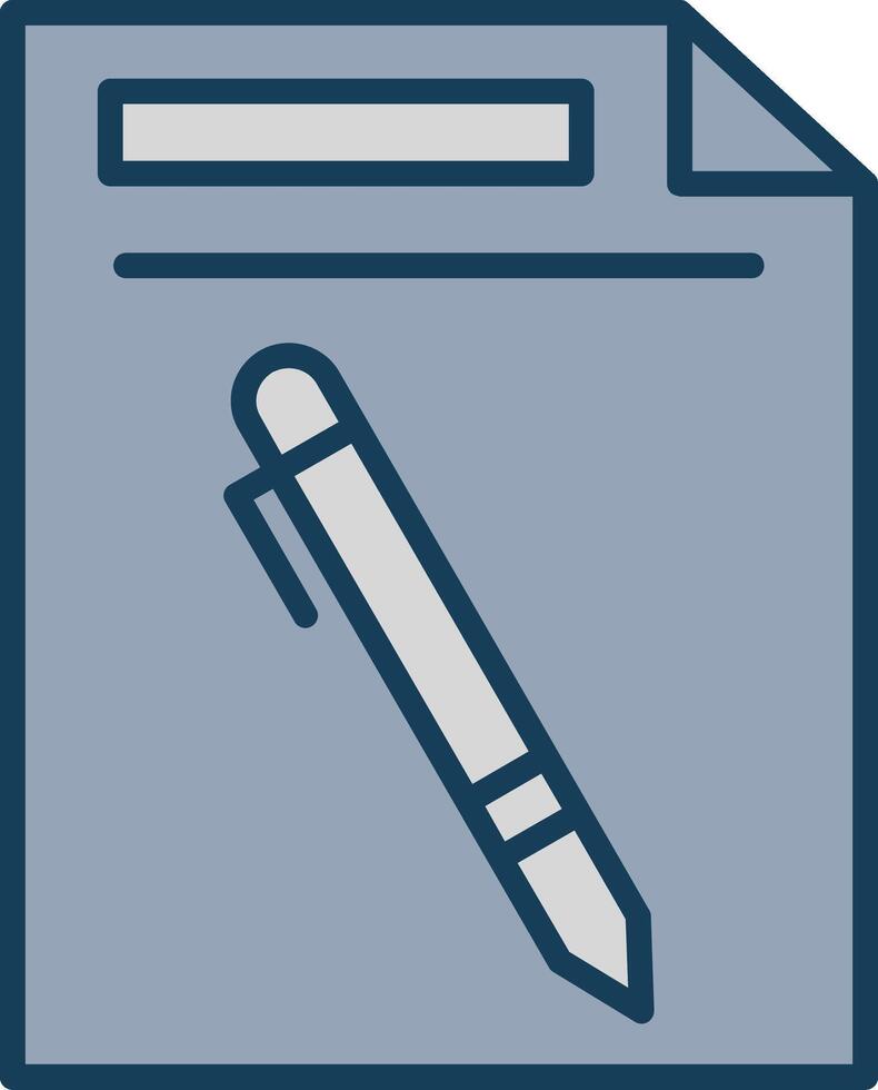 Pen And Paper Line Filled Grey Icon vector