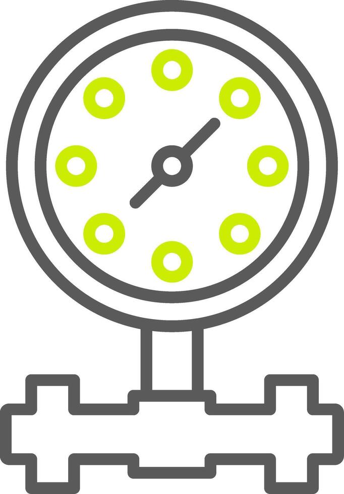 Pressure Gauge Line Two Color Icon vector