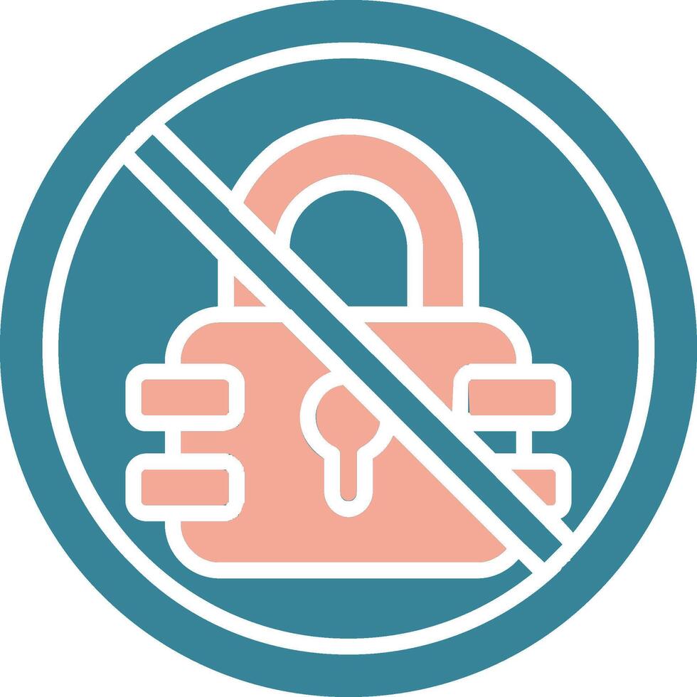 Prohibited Sign Glyph Two Color Icon vector