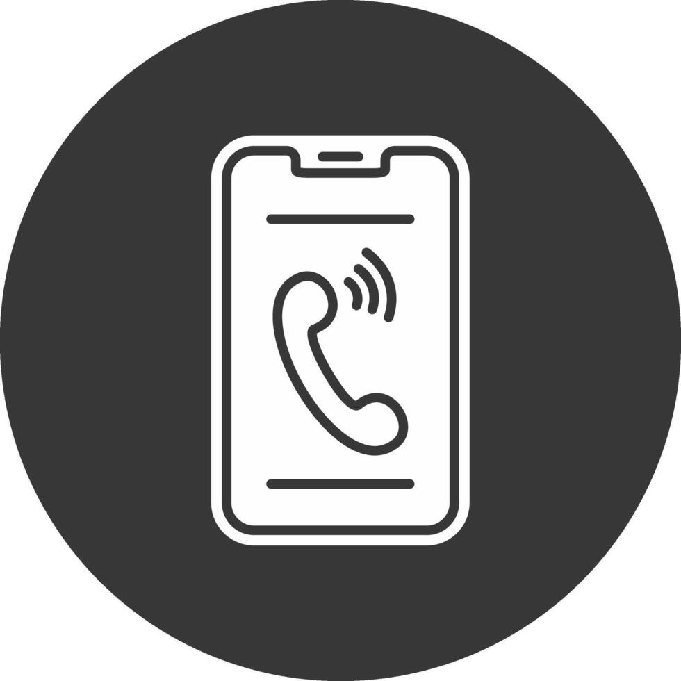 Phone Glyph Inverted Icon vector