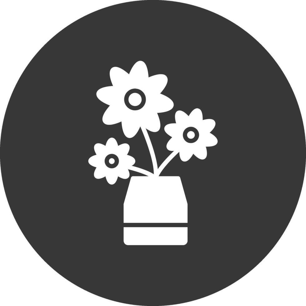 Flower Glyph Inverted Icon vector