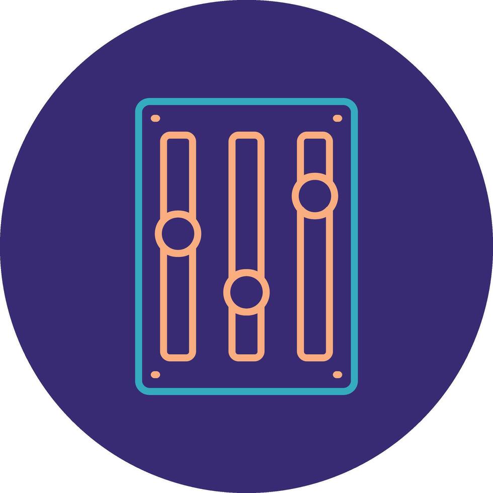 Music Adjust Line Two Color Circle Icon vector