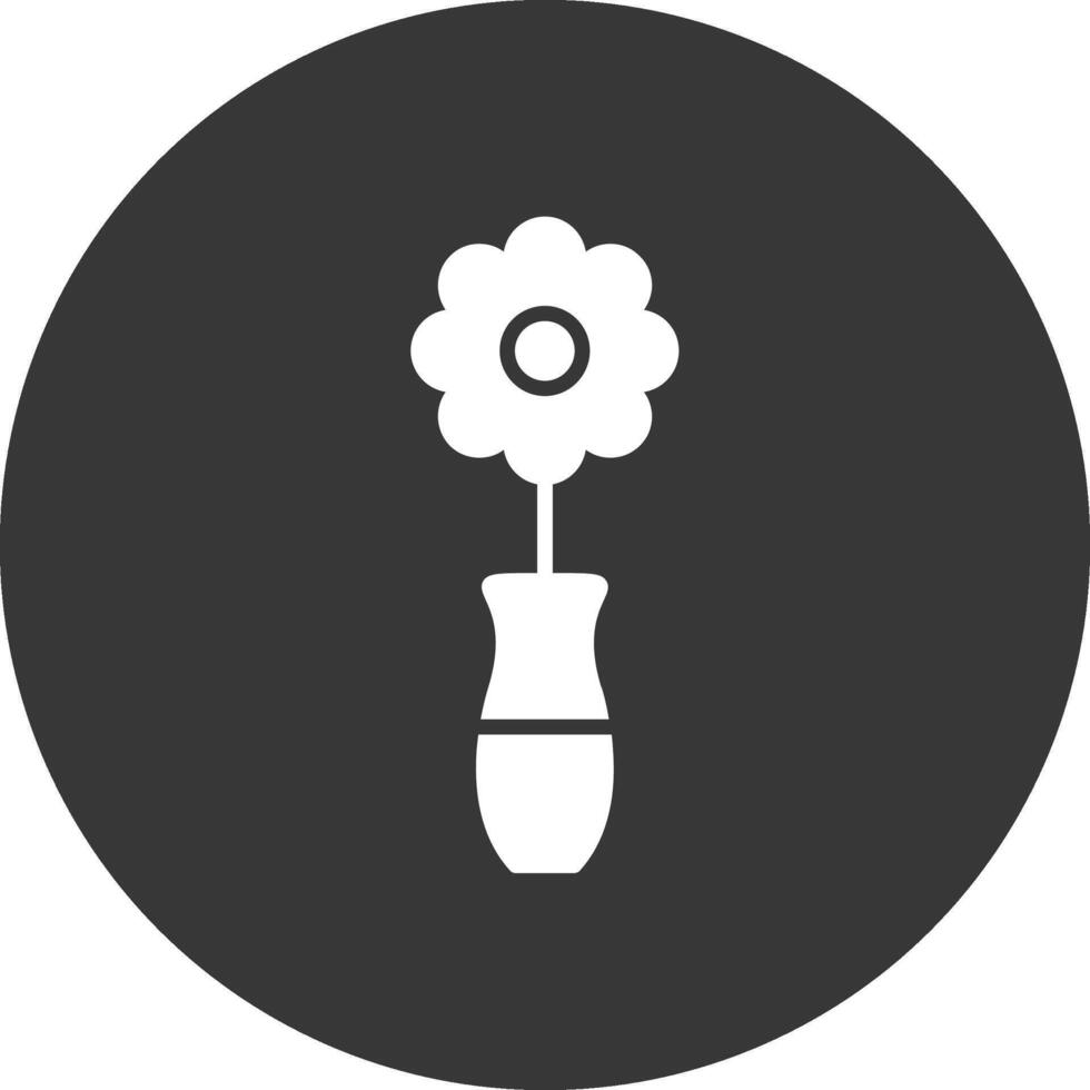 Flower Glyph Inverted Icon vector