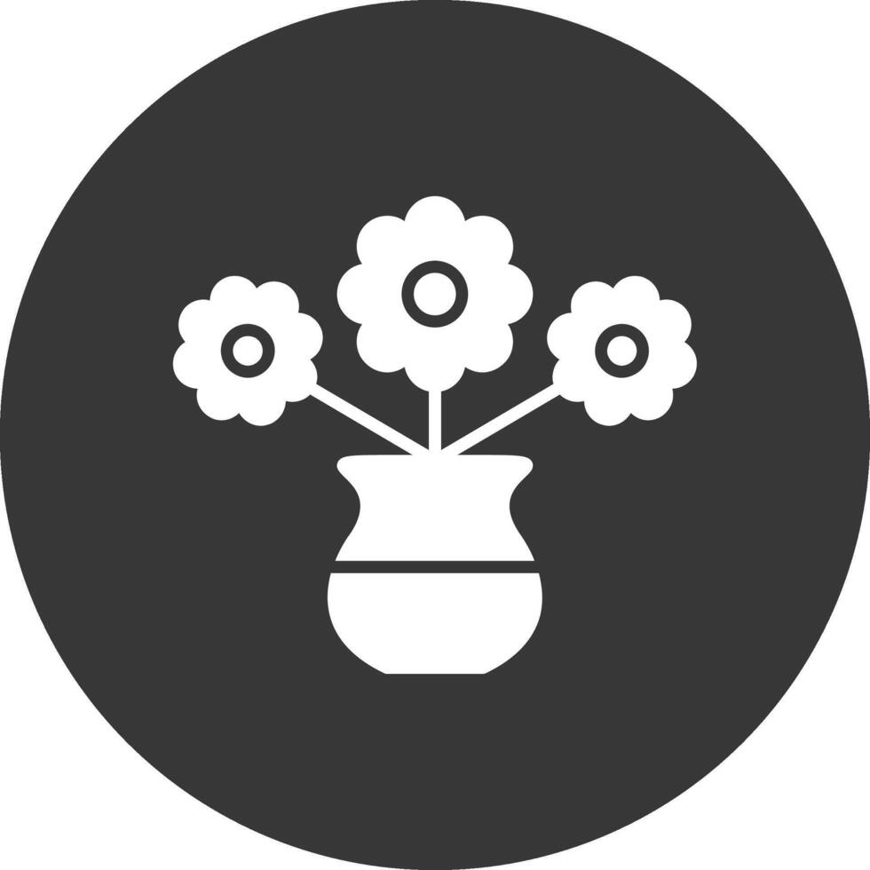 Flower Glyph Inverted Icon vector