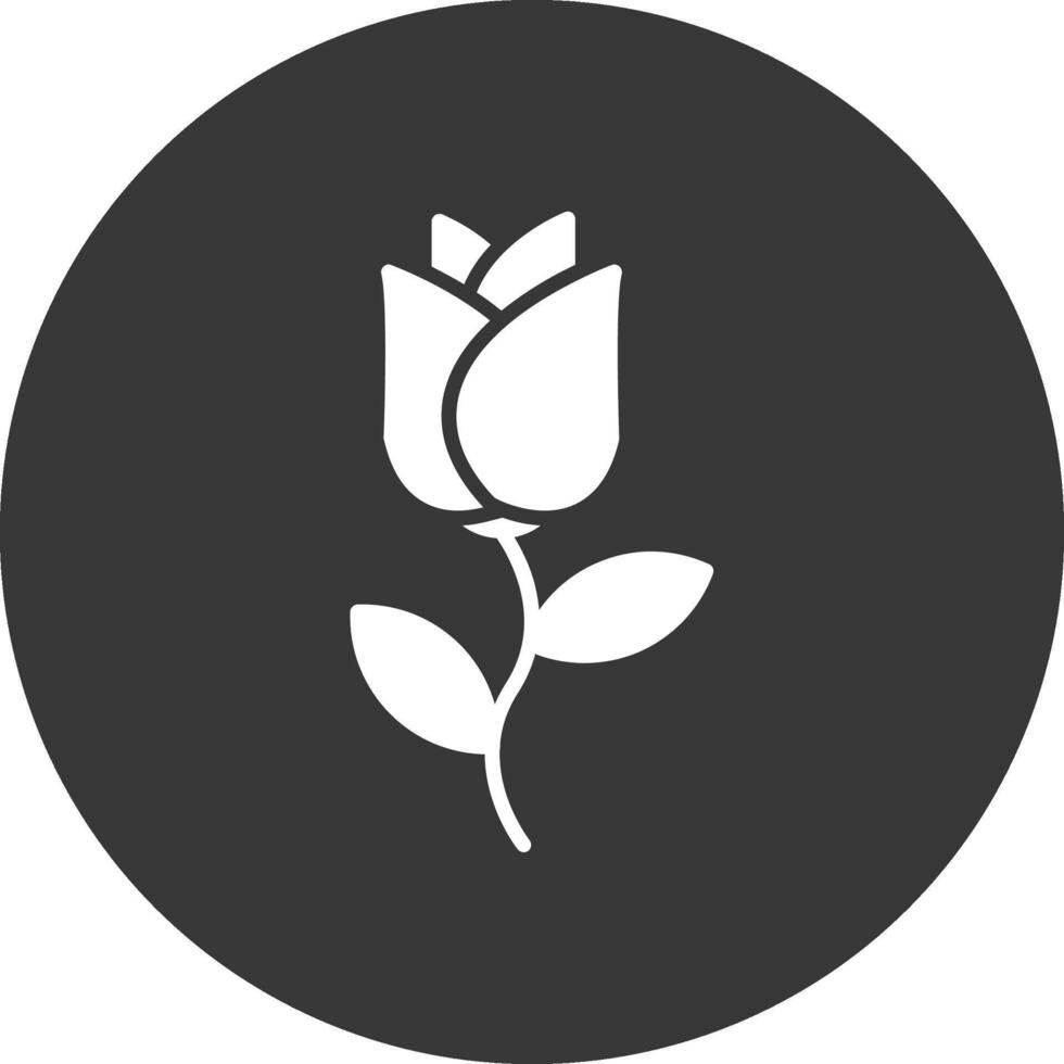 Rose Glyph Inverted Icon vector