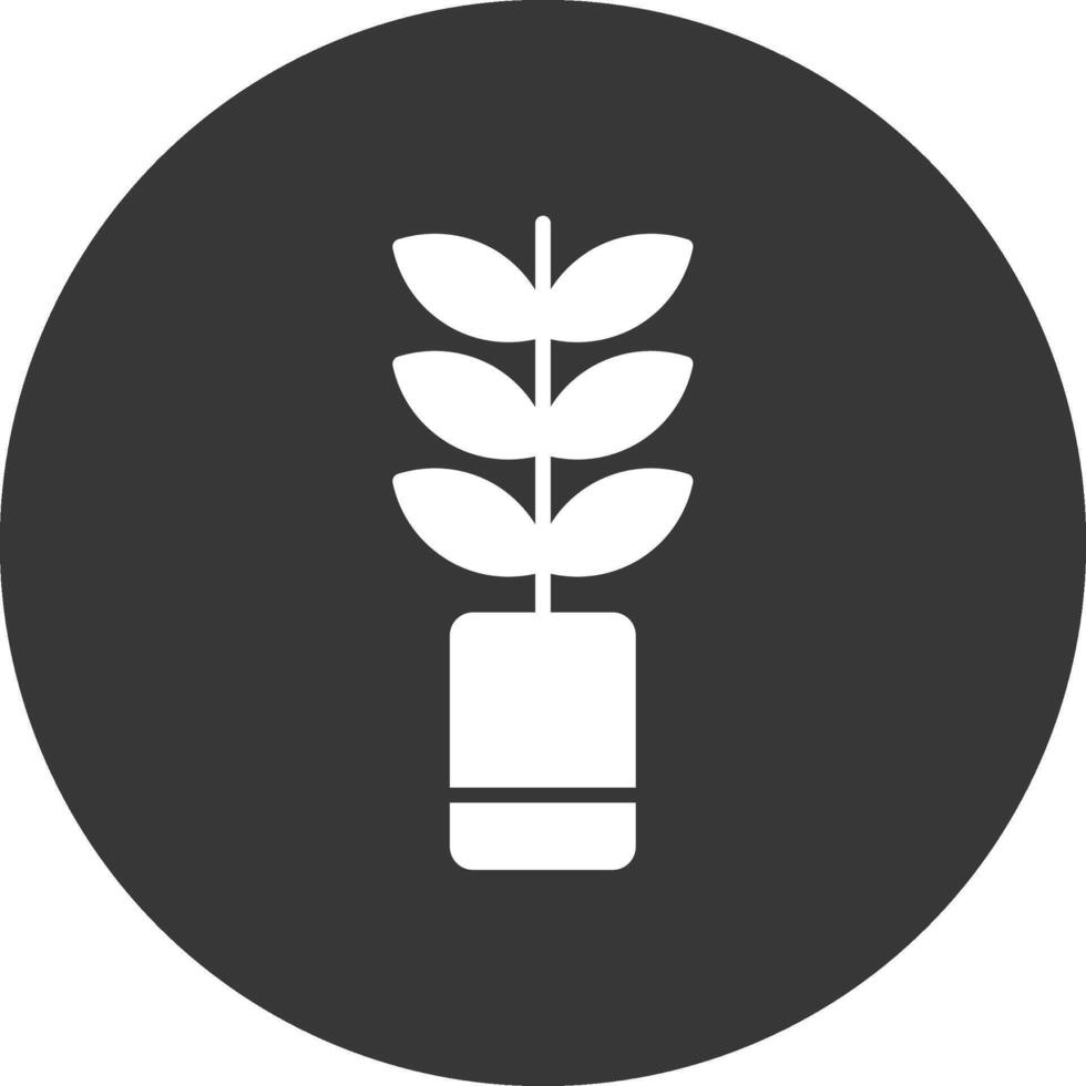 planta glifo invertido icono vector