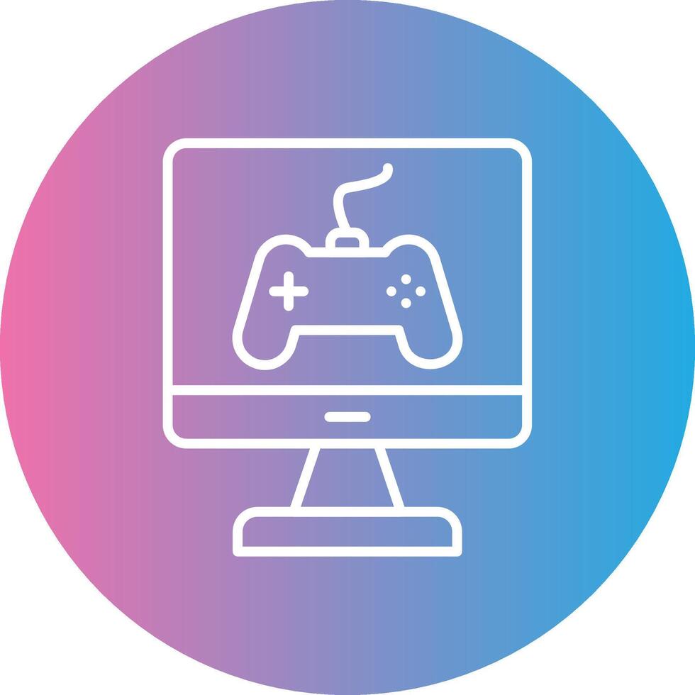 Game Line Gradient Circle Icon vector