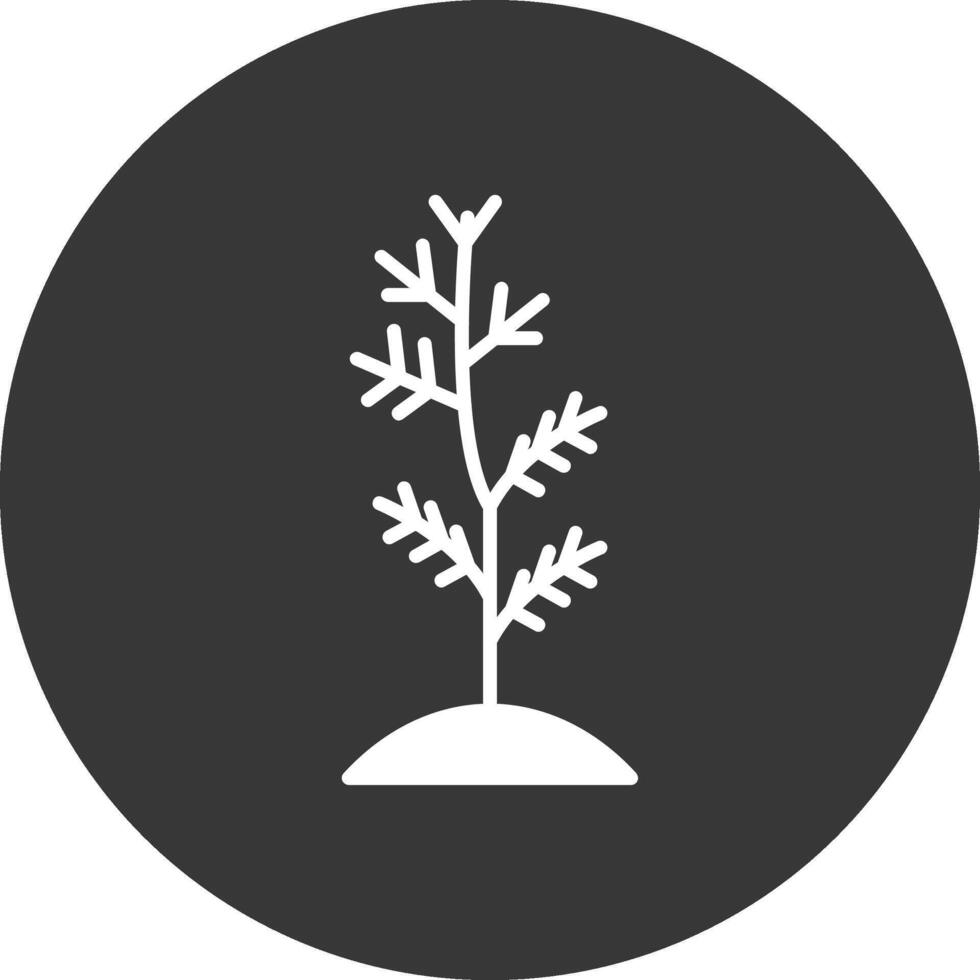 planta glifo invertido icono vector