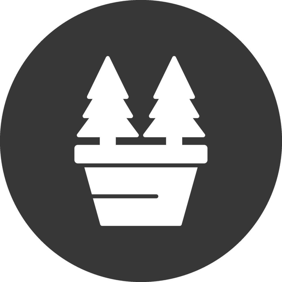 Christmas Trees Glyph Inverted Icon vector