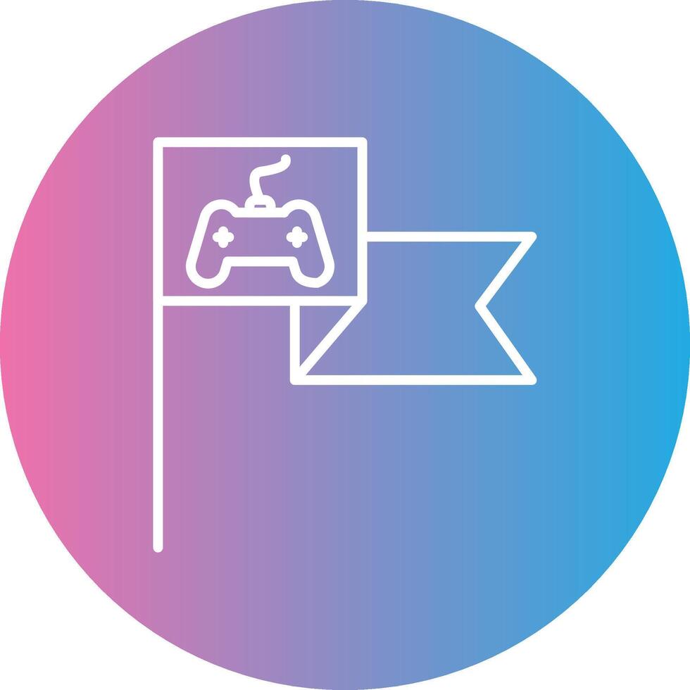 Flag Line Gradient Circle Icon vector