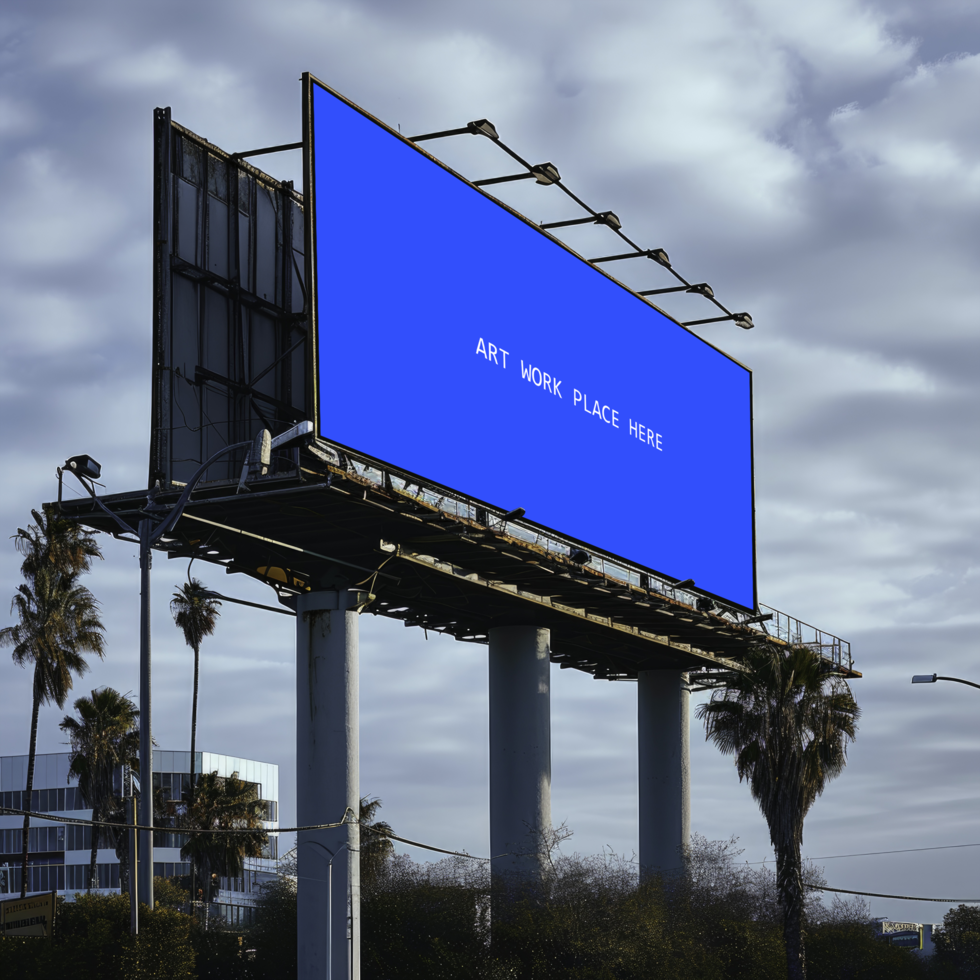 Outdoor billboard mockup commercial advertisement template psd