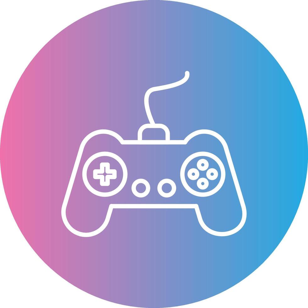 Gamer Line Gradient Circle Icon vector