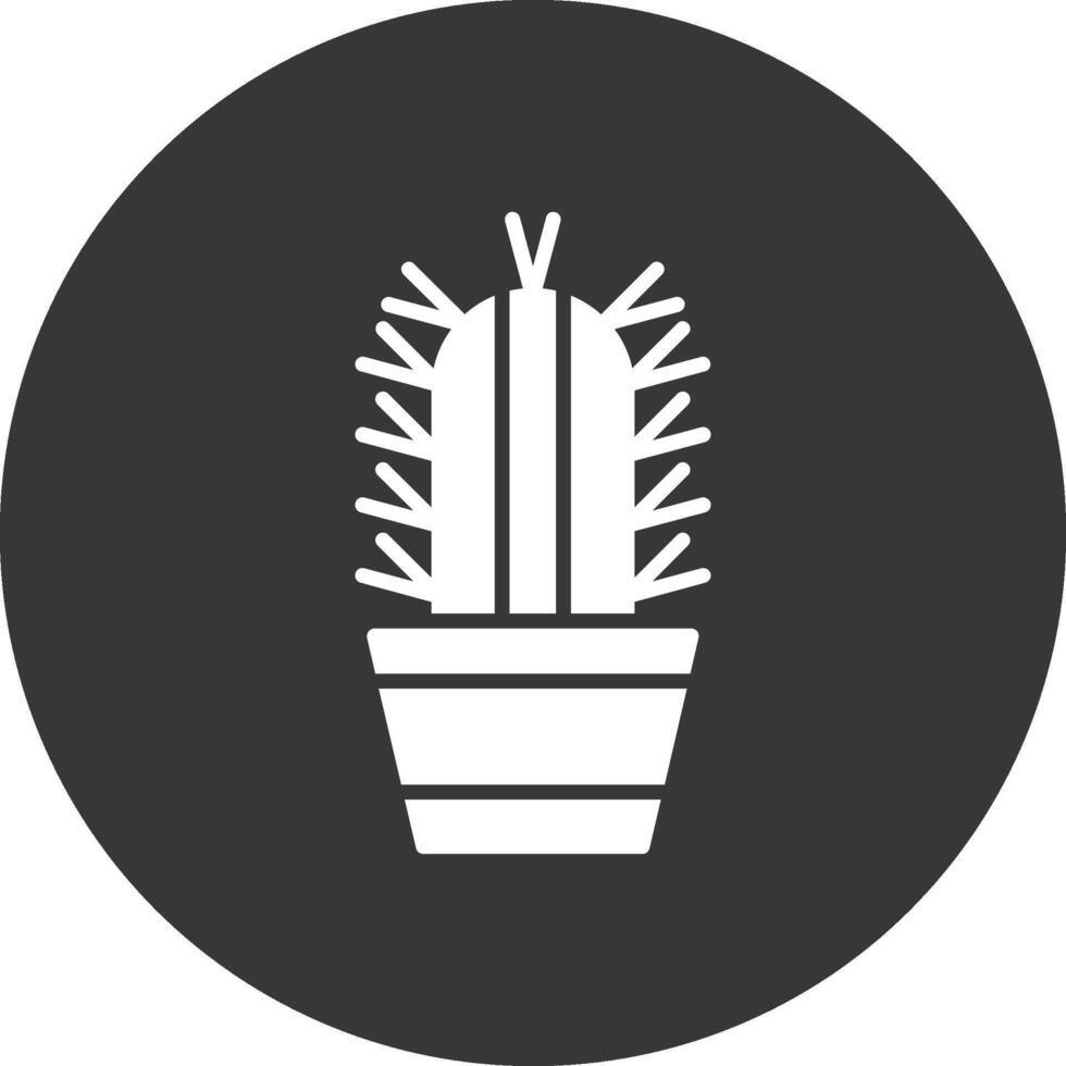 Succulent Glyph Inverted Icon vector