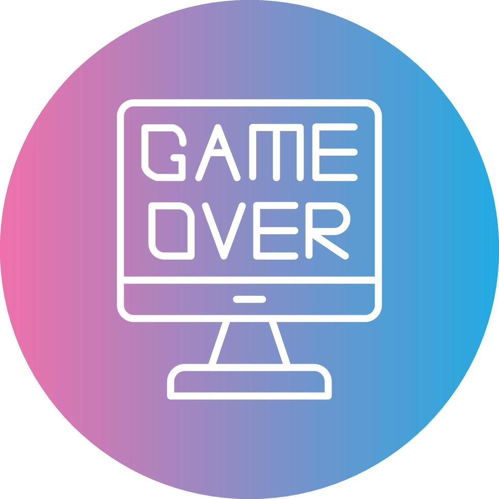 Game Over Line Gradient Circle Icon vector