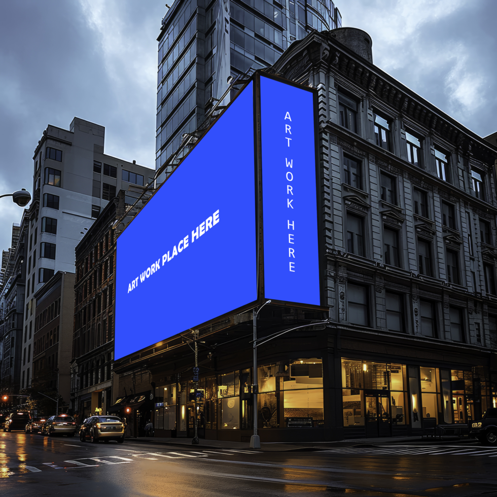 Outdoor billboard mockup commercial advertisement template psd