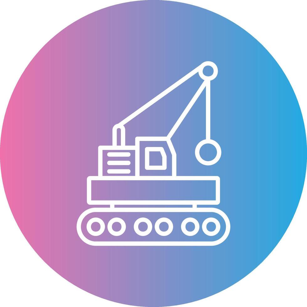 Wrecking Ball Line Gradient Circle Icon vector