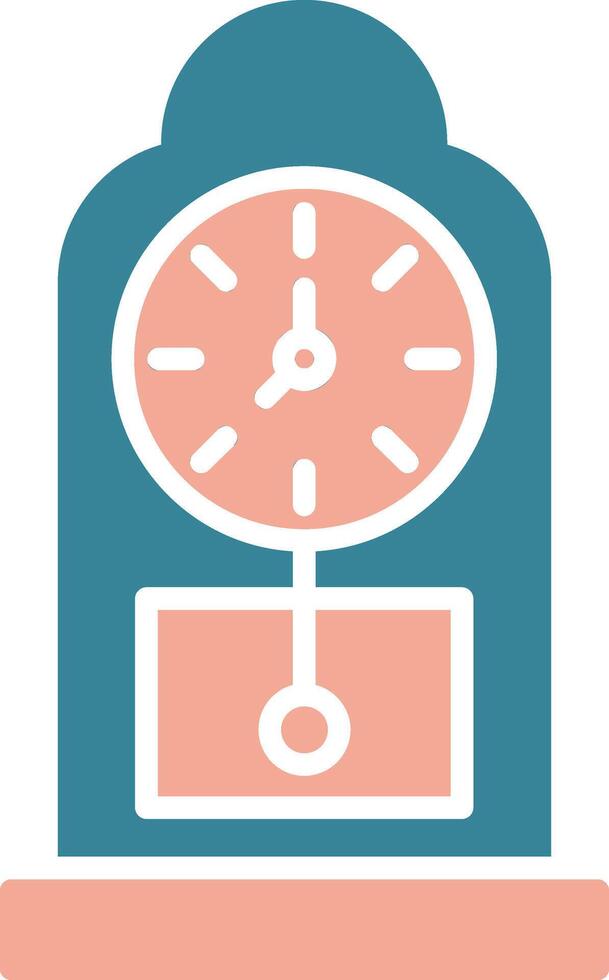 Grandfather Clock Glyph Two Color Icon vector