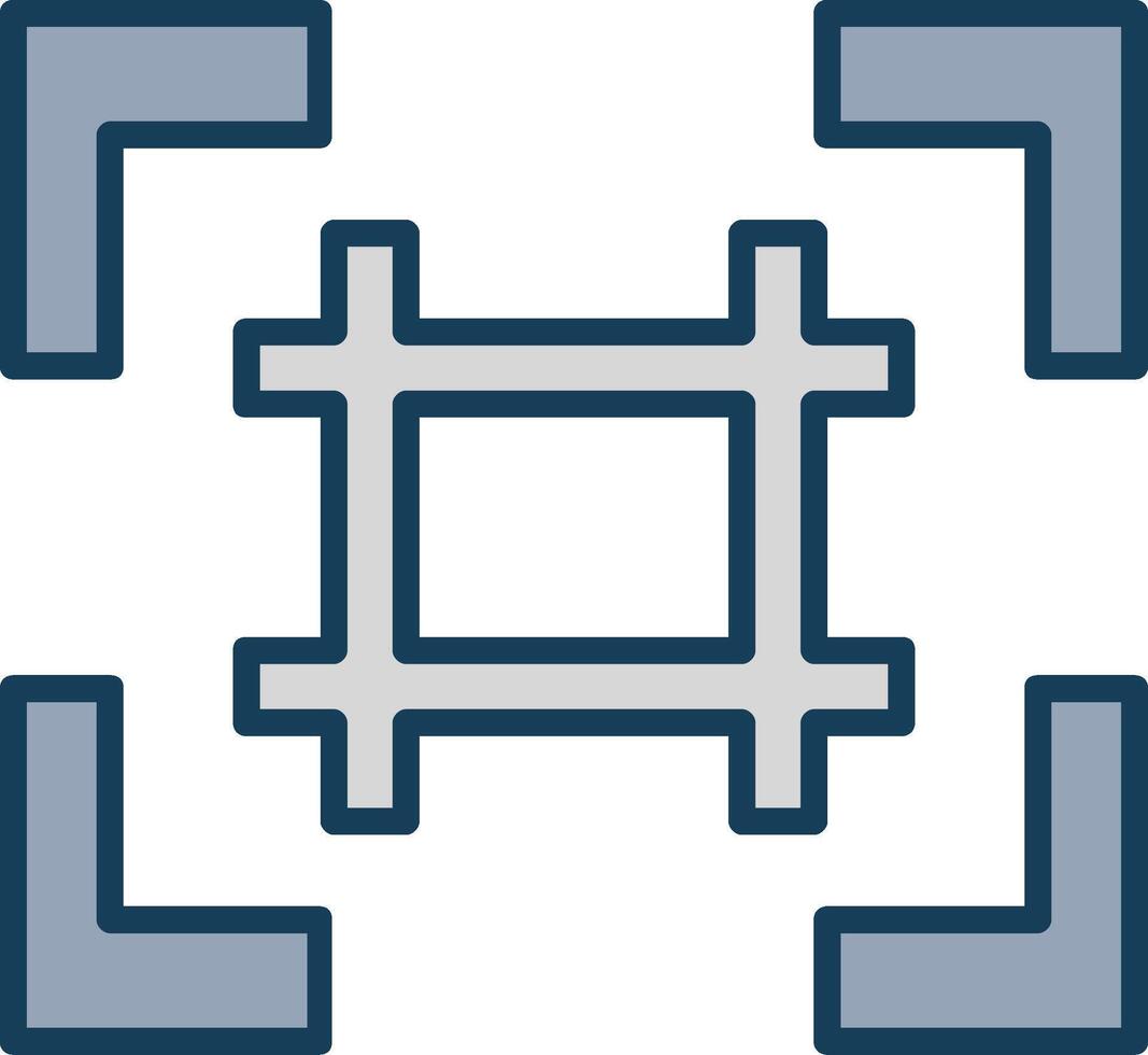 Grid Line Filled Grey Icon vector