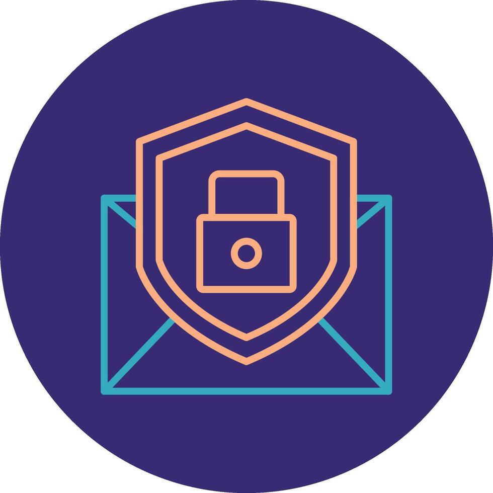 Email Protection Line Two Color Circle Icon vector