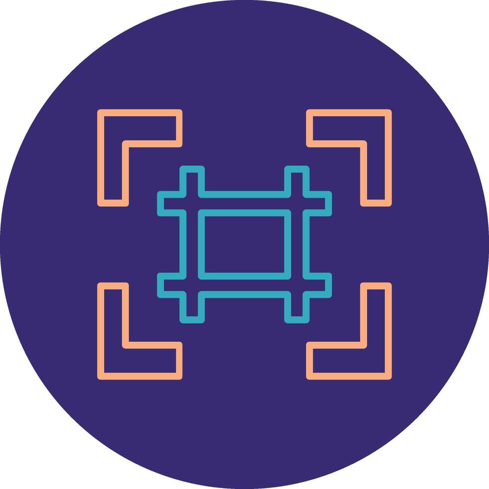 Grid Line Two Color Circle Icon vector