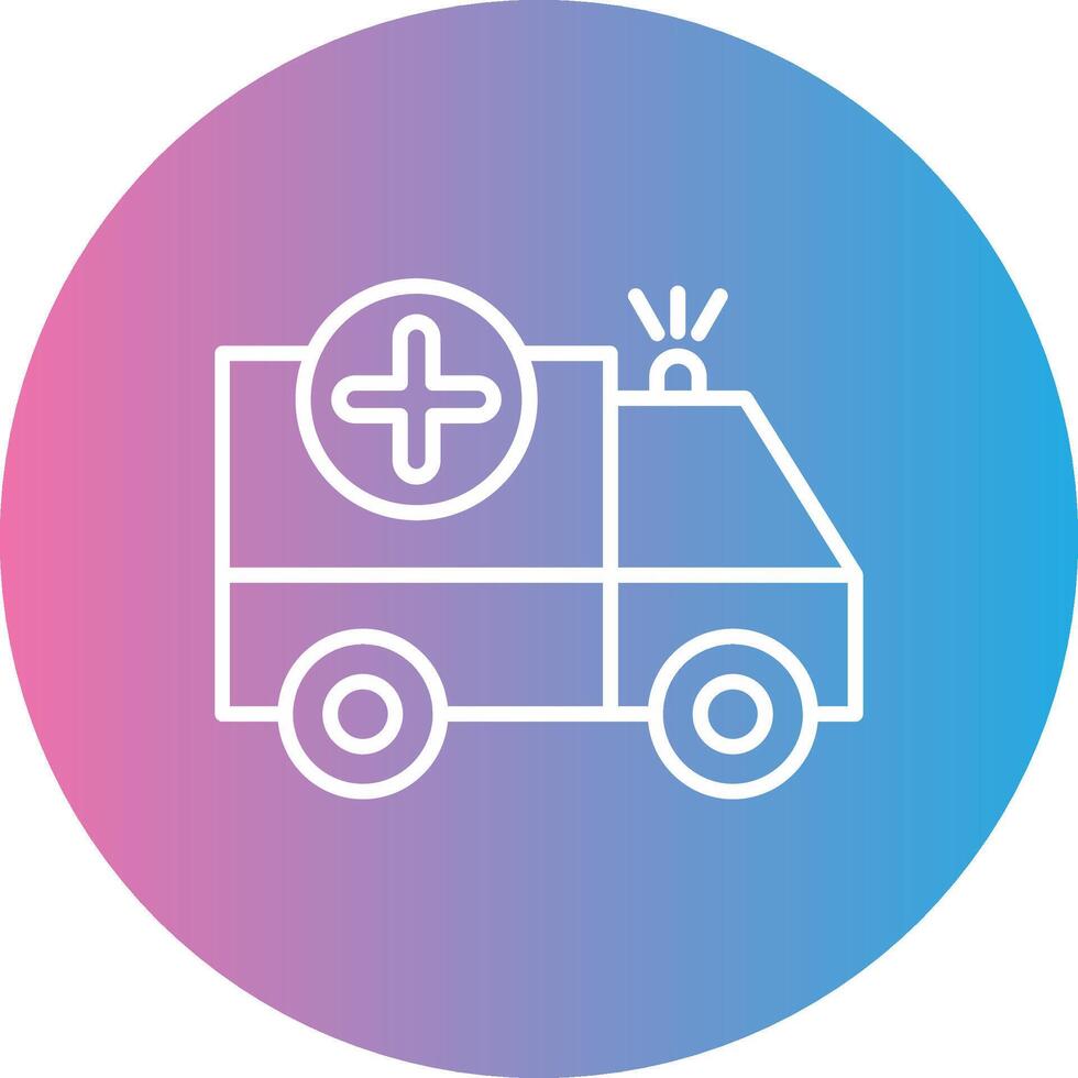 ambulancia línea degradado circulo icono vector