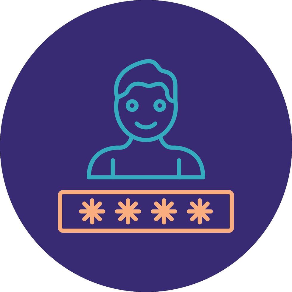 Account Password Line Two Color Circle Icon vector