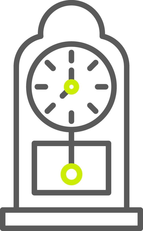 Grandfather Clock Line Two Color Icon vector