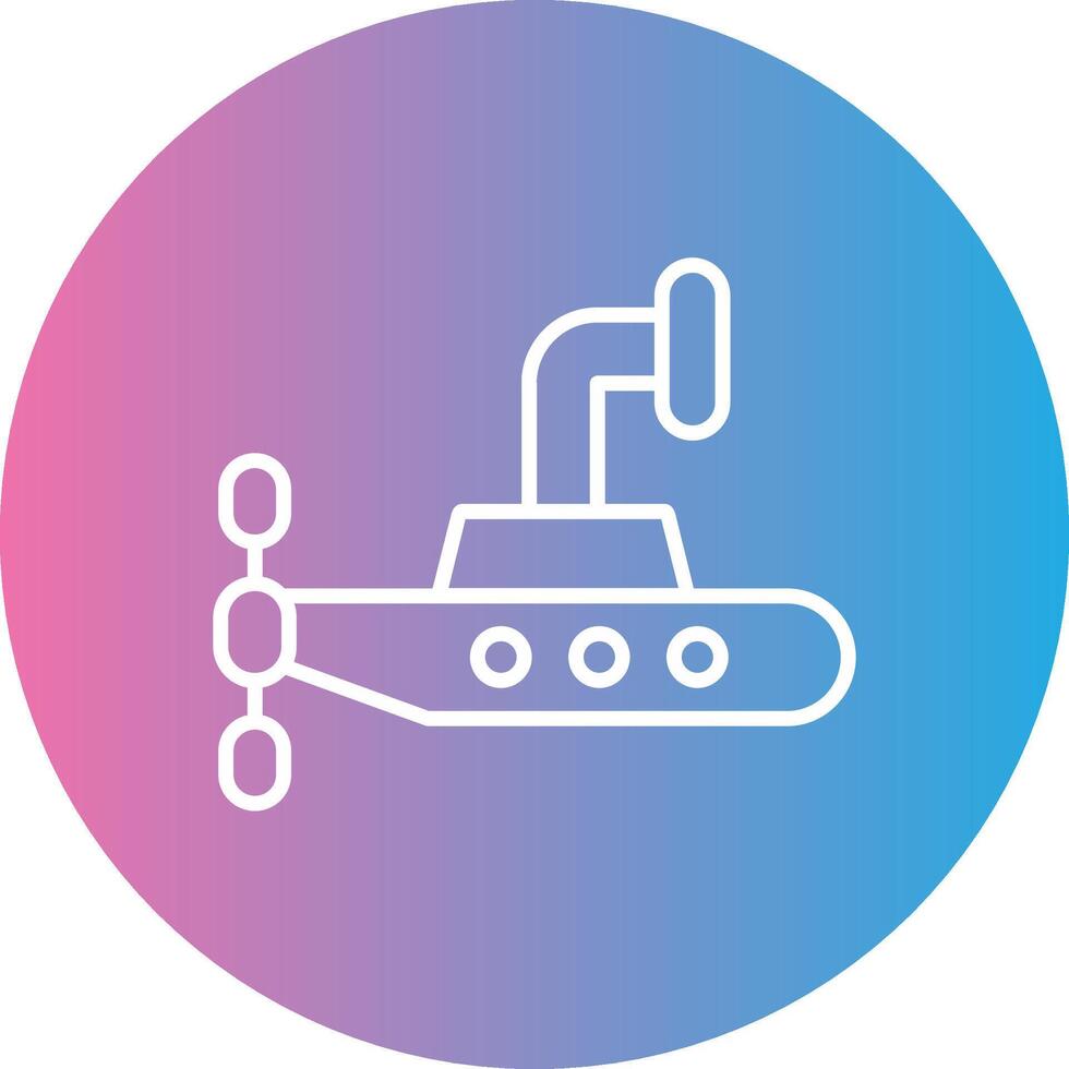 submarino línea degradado circulo icono vector