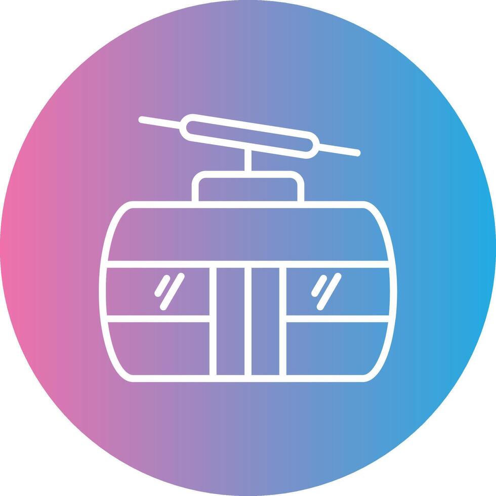Cableway Line Gradient Circle Icon vector