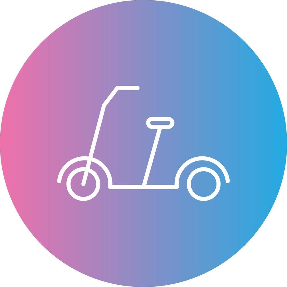 Kick Scooter Line Gradient Circle Icon vector