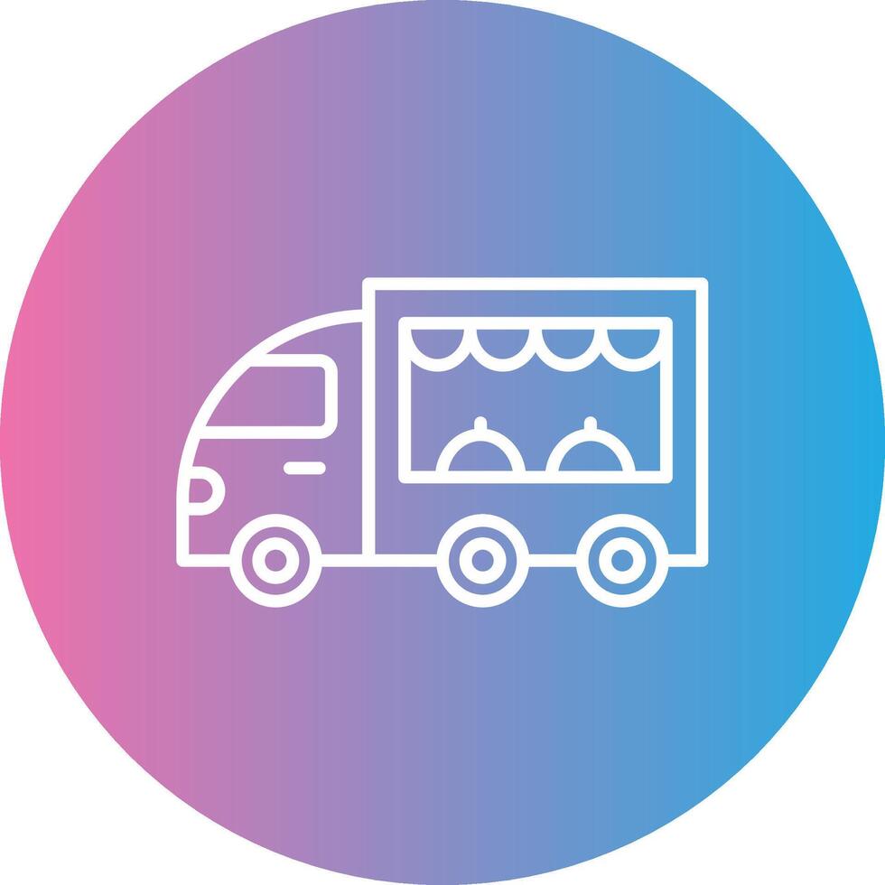 Food Truck Line Gradient Circle Icon vector