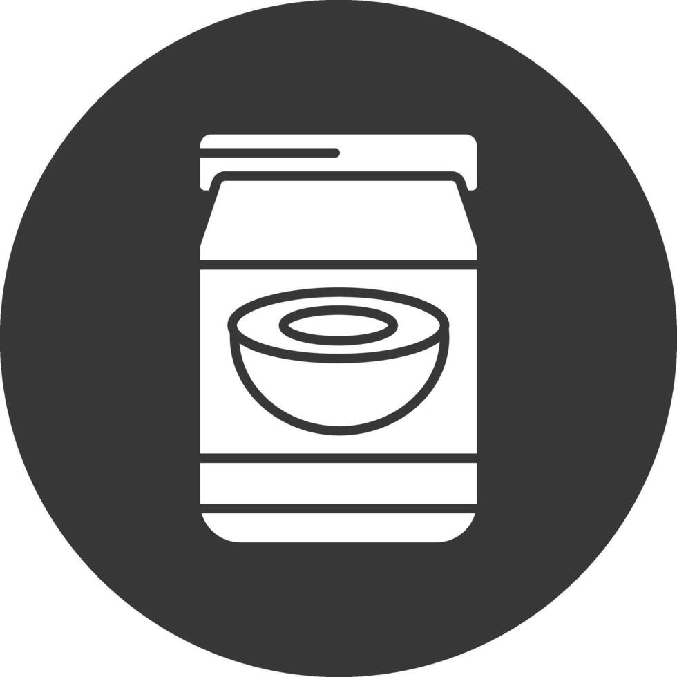 Coconut Oil Glyph Inverted Icon vector