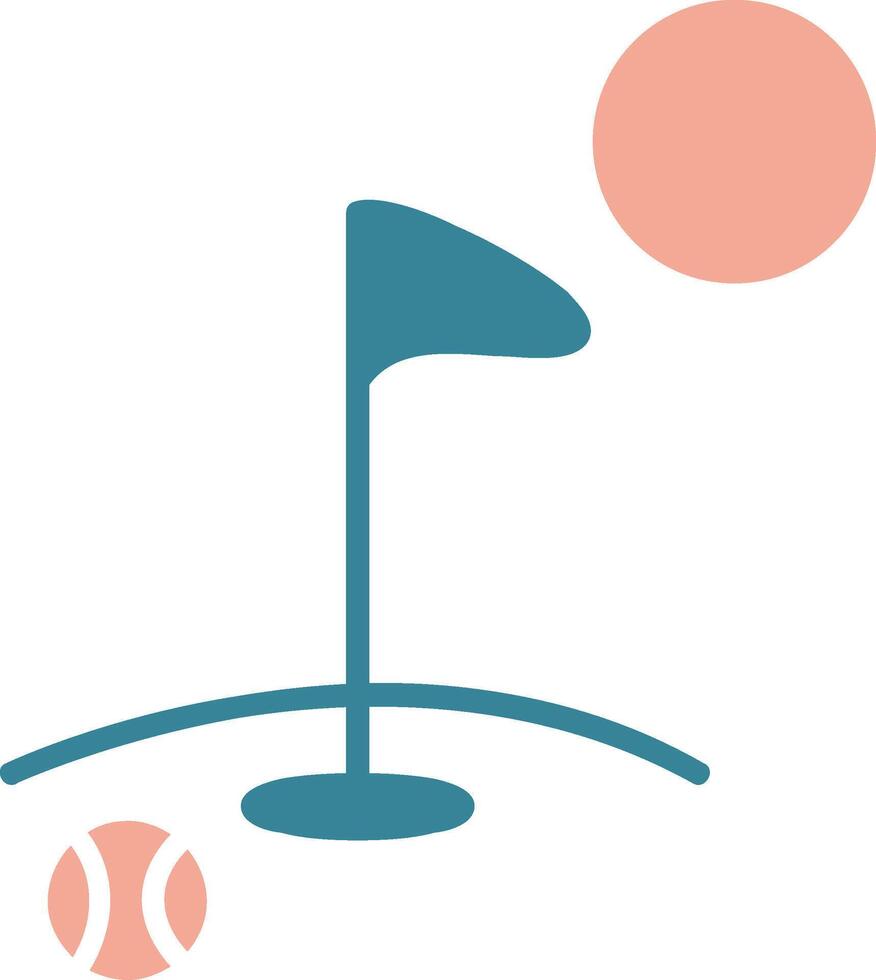 Golf Glyph Two Color Icon vector