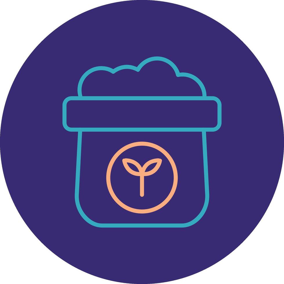 Fertilizer Line Two Color Circle Icon vector