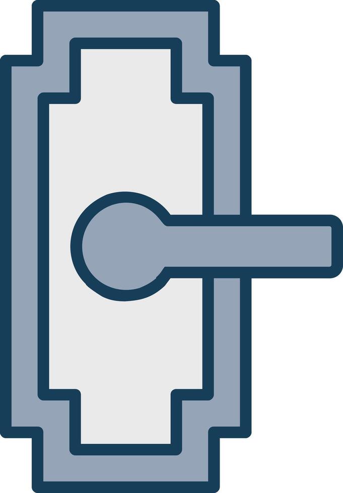Door Handle Line Filled Grey Icon vector