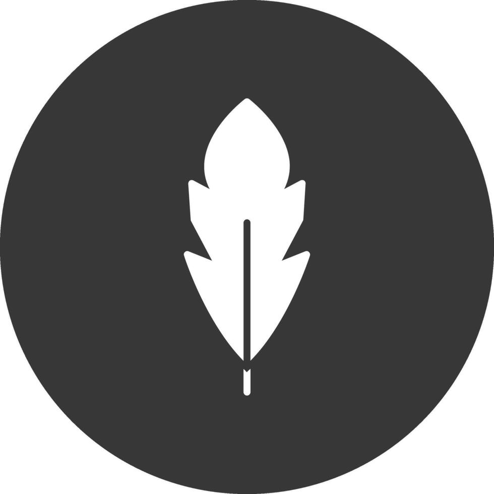 Feather Glyph Inverted Icon vector