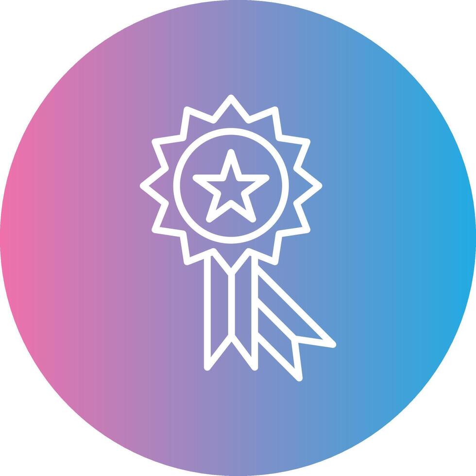 Award Line Gradient Circle Icon vector