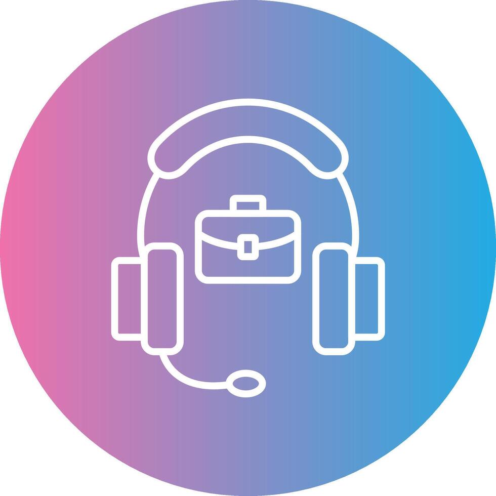 Support Line Gradient Circle Icon vector