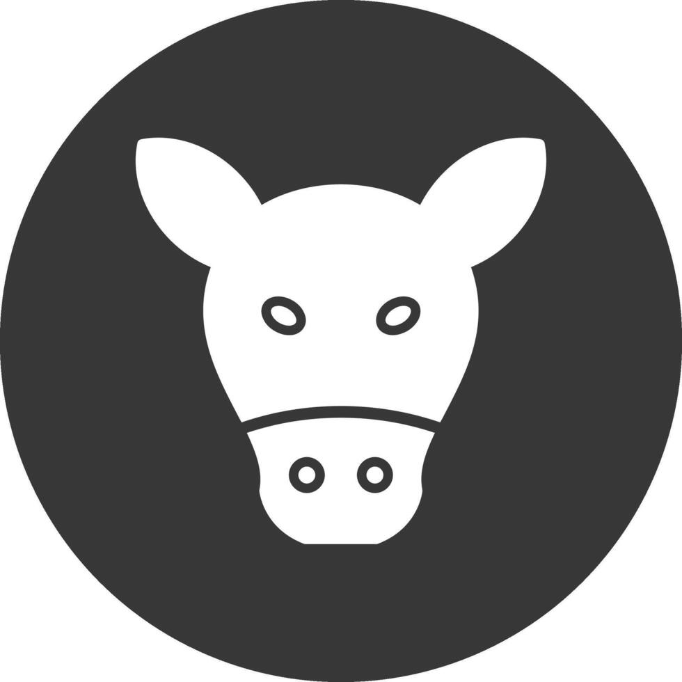 Cow Glyph Inverted Icon vector