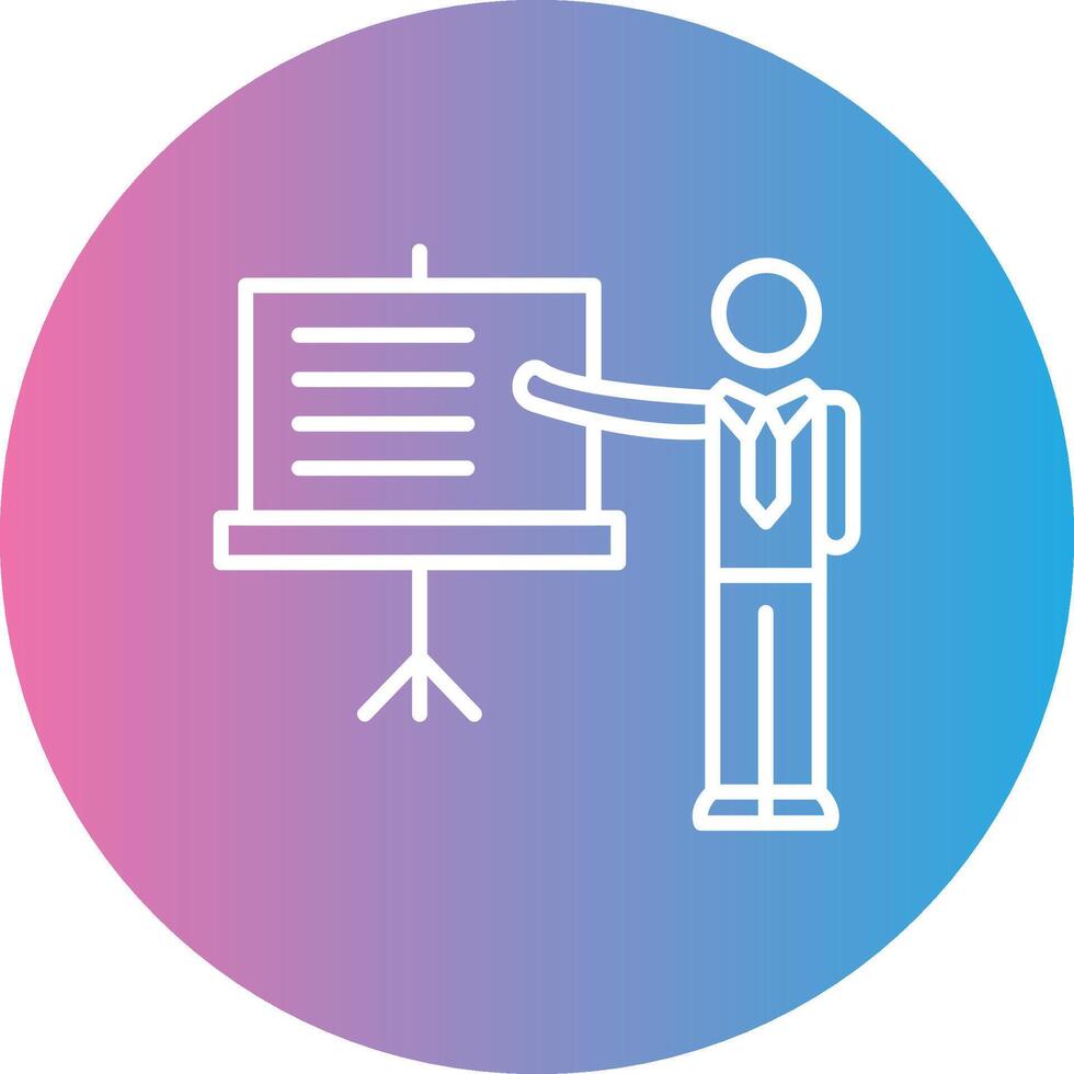 Training Line Gradient Circle Icon vector