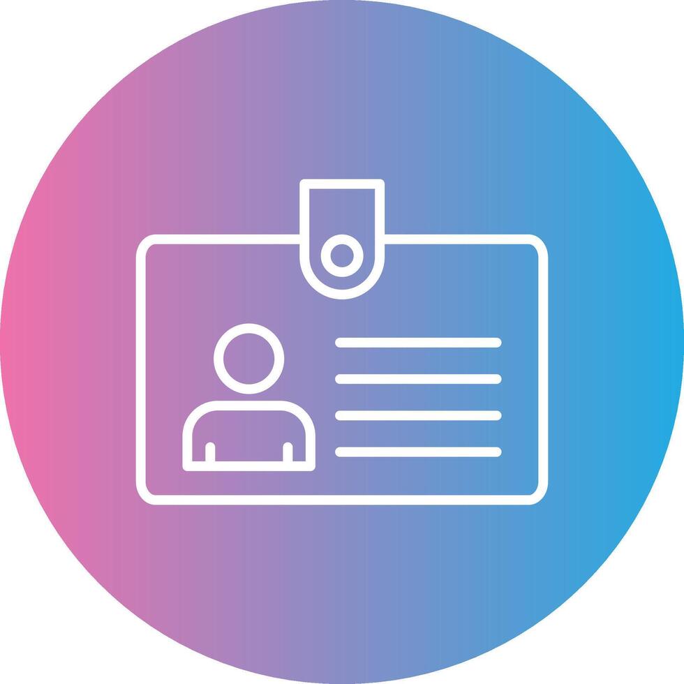 Id Card Line Gradient Circle Icon vector