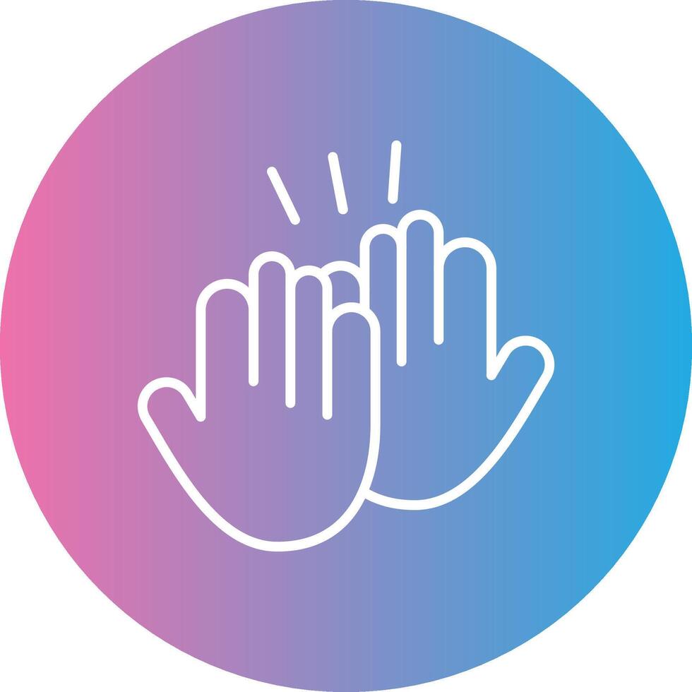High Five Line Gradient Circle Icon vector