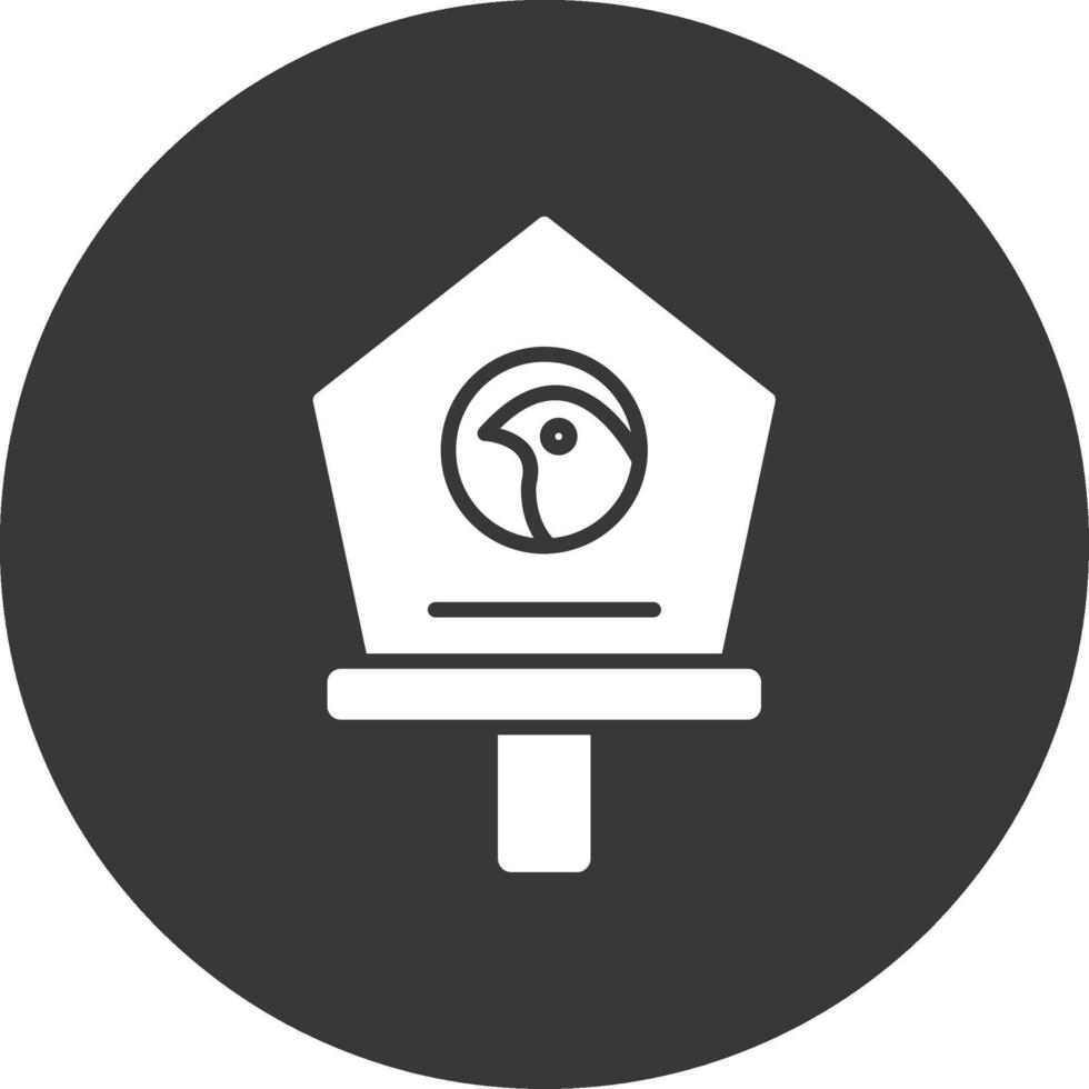 Bird House Glyph Inverted Icon vector