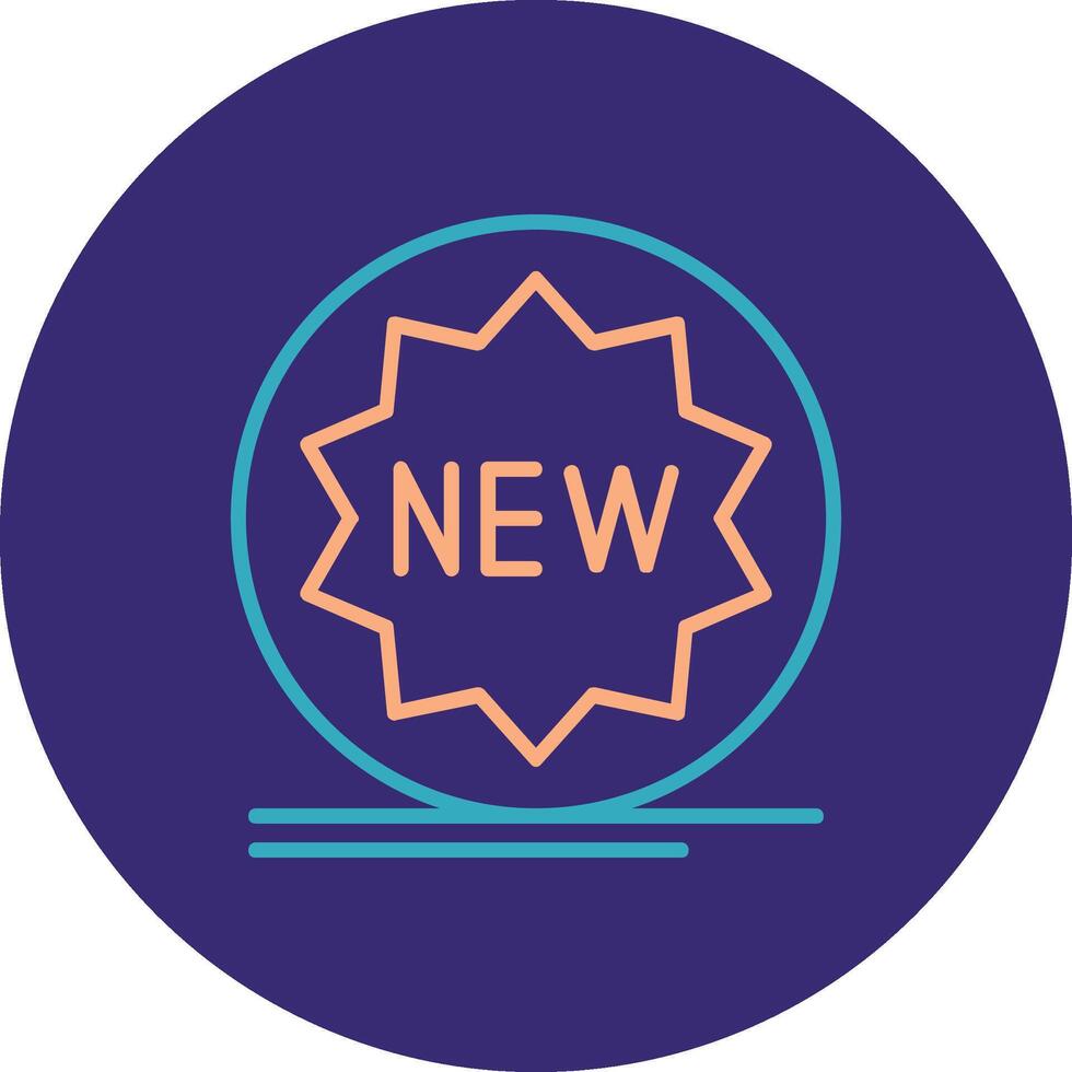 New Tag Line Two Color Circle Icon vector