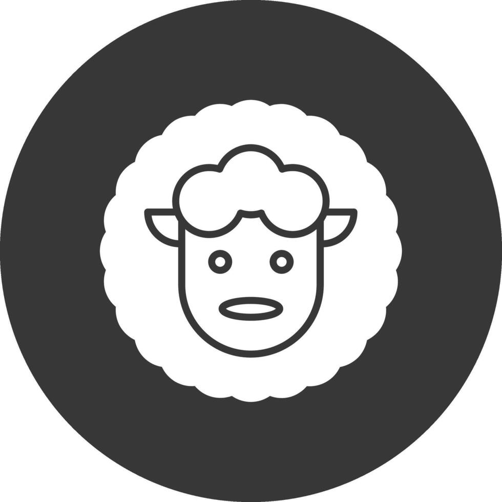 Sheep Glyph Inverted Icon vector