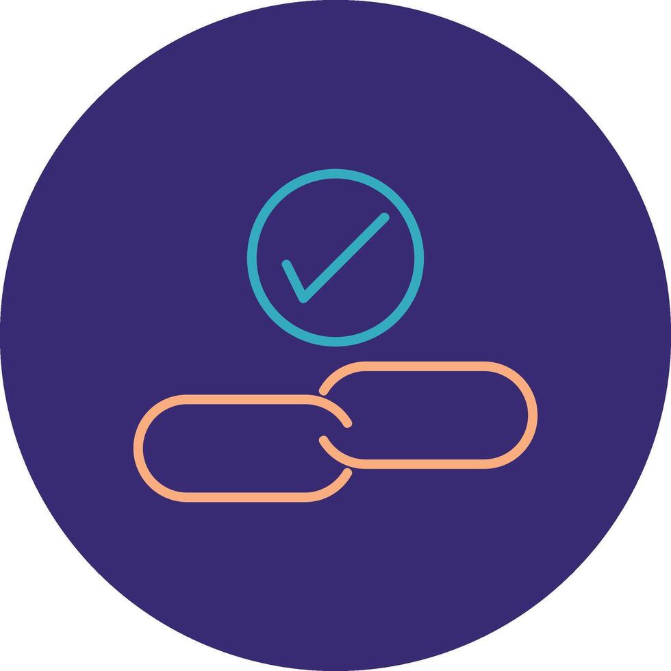 Backlink Checker Line Two Color Circle Icon vector