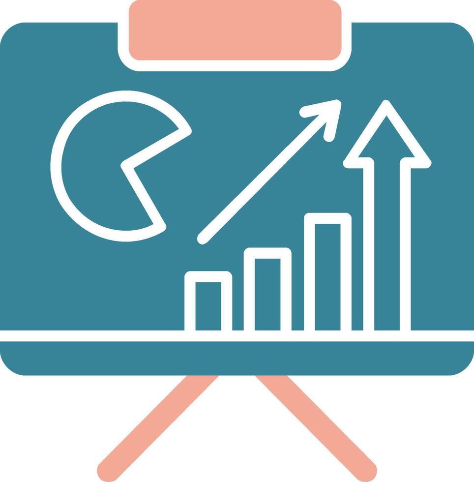 Bar Analytics Glyph Two Color Icon vector